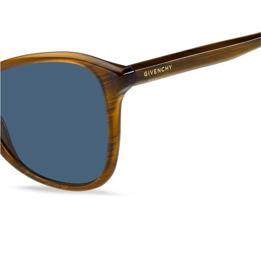 Givenchy Gradient Brown Horn Cat Eye Sunglasses with Blue Lenses 56mm NEW